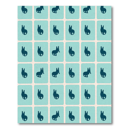 Teal Dog Silhouettes Tile Rug