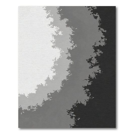 Subtle Gray Jagged Gradient Rug
