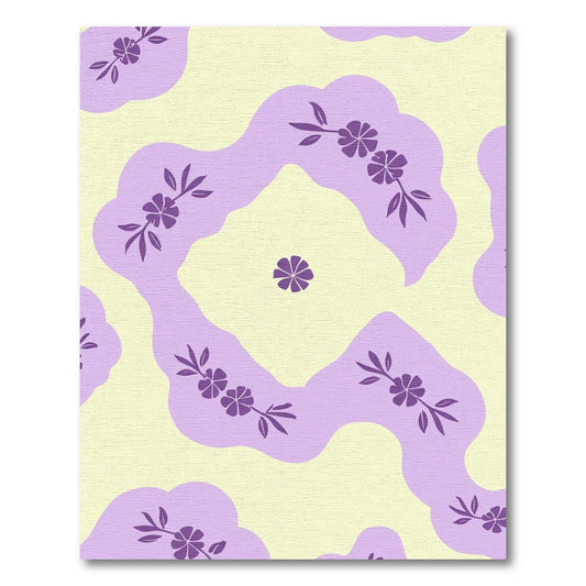 Sweet Lavender Floral Wave Rug