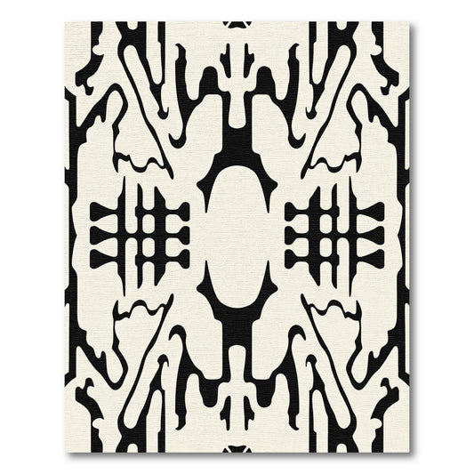 Bold Monochrome Fluidic Abstractions Rug