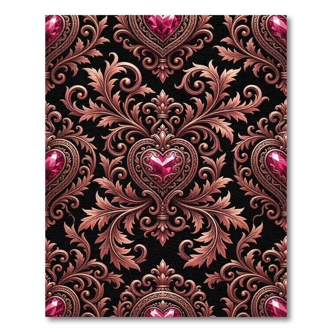 Regal Rose Gold Heart Garland Rug