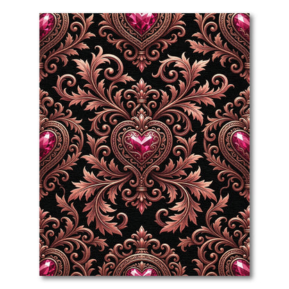 Regal Rose Gold Heart Garland Rug