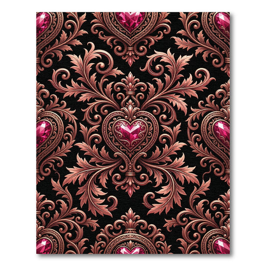 Regal Rose Gold Heart Garland Rug