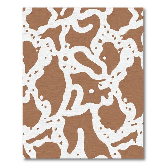 Brown White Abstract Splatter Rug