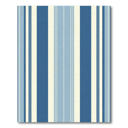 Navy Sky Blue Cream Striped Rug