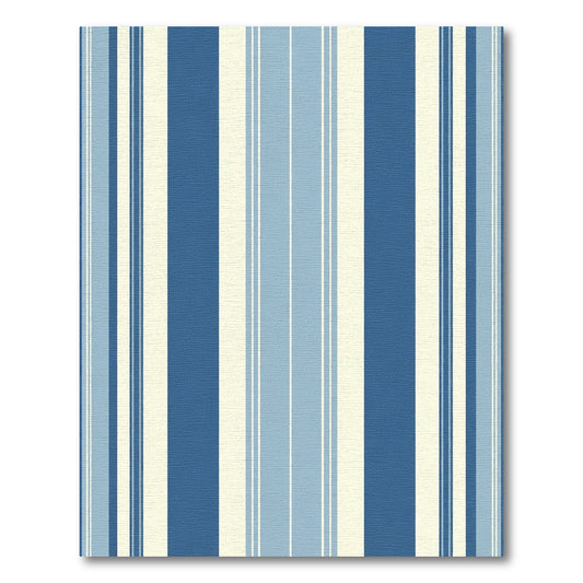 Navy Sky Blue Cream Striped Rug