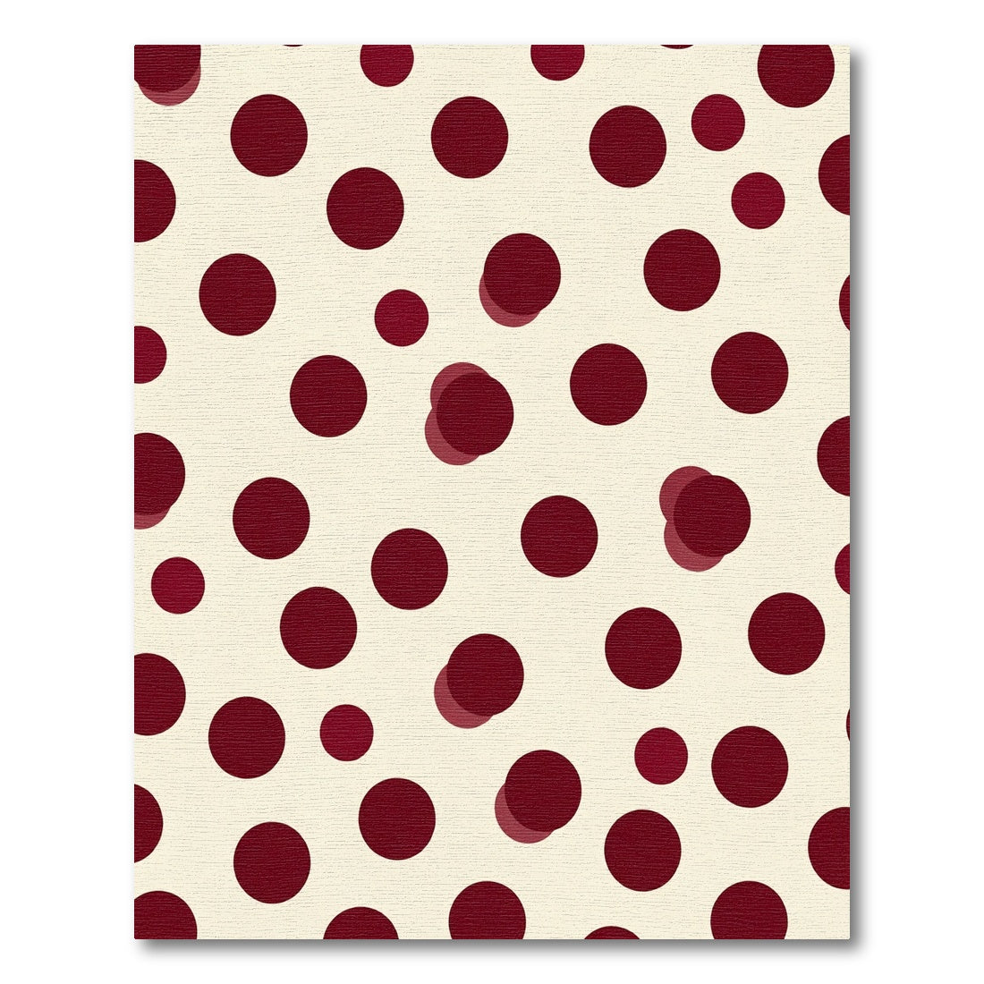 Classic Crimson Polka Dot Arrangement Rug