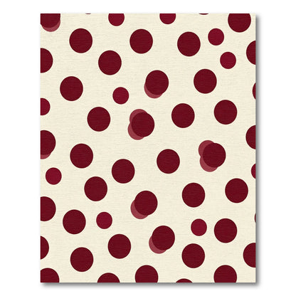 Classic Crimson Polka Dot Arrangement Rug