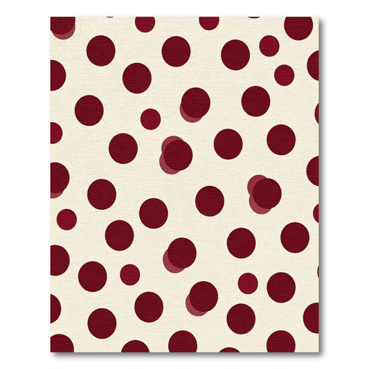 Classic Crimson Polka Dot Arrangement Rug