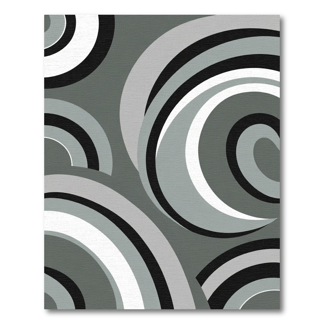 Mono Swirl Graphic Circles Rug