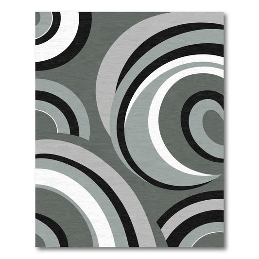 Mono Swirl Graphic Circles Rug