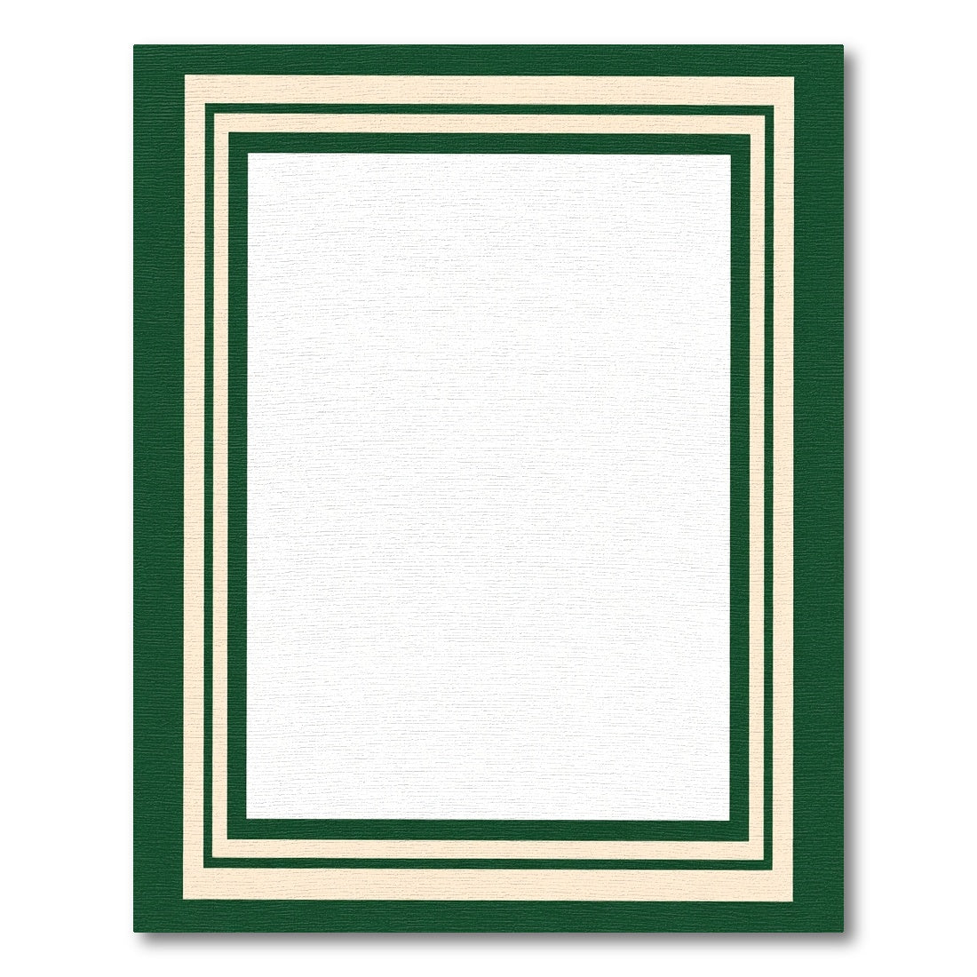 Emerald Cream Striped Border Rug