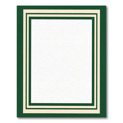 Emerald Cream Striped Border Rug