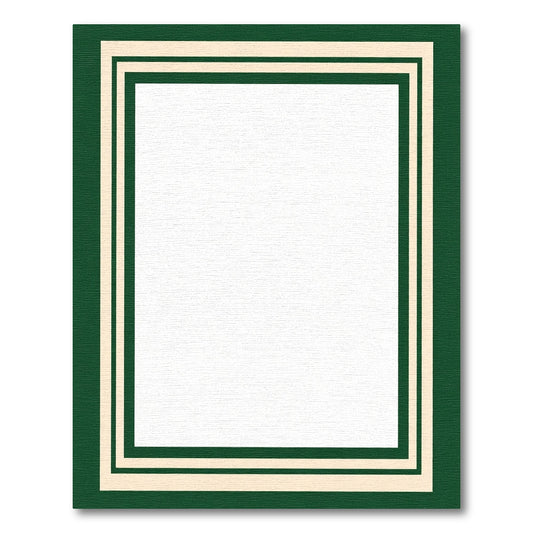 Emerald Cream Striped Border Rug