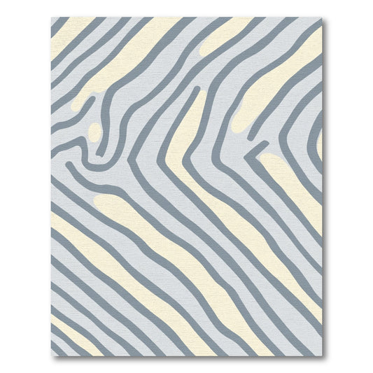 Soft Gray Beige Organic Stripe Rug