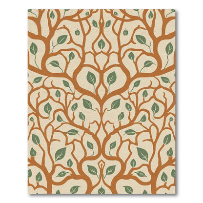 Amber Orange Tree Foliage Rug