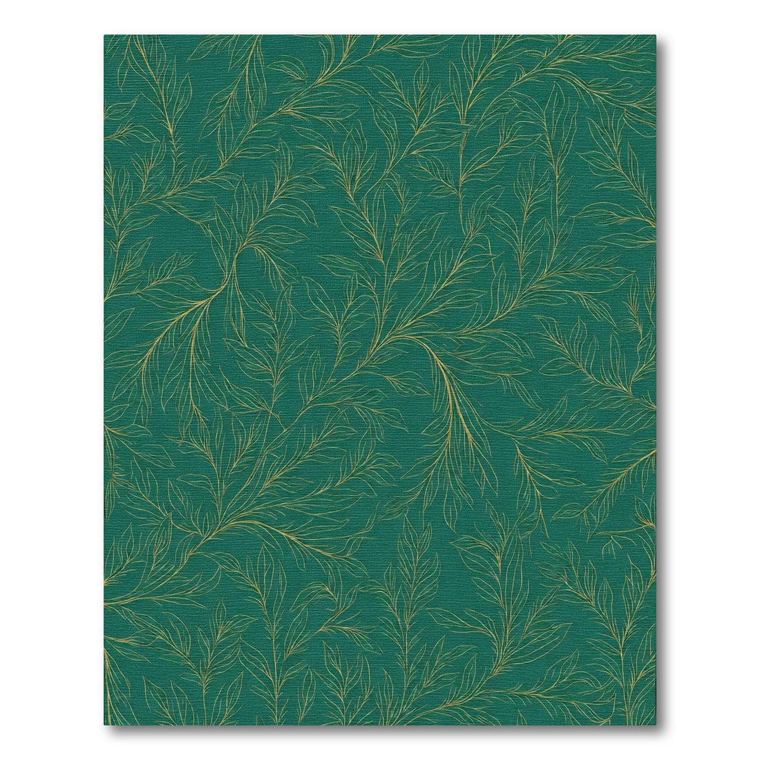 Emerald Green Leafy Vine Flourish Rug