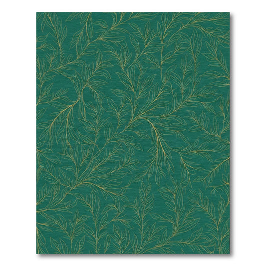 Emerald Green Leafy Vine Flourish Rug