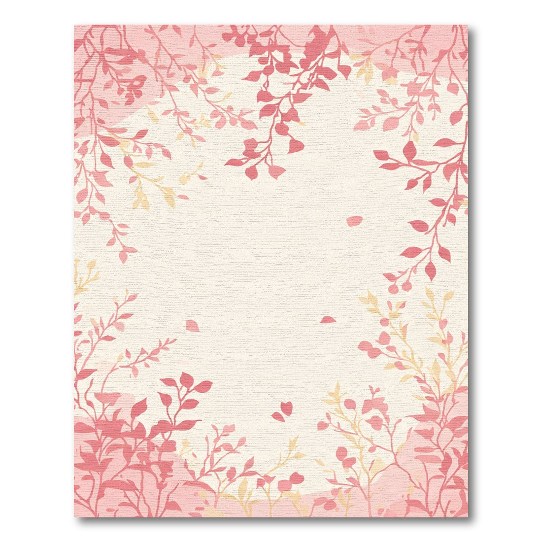 Soft Pink Floral Branches Sprigs Rug