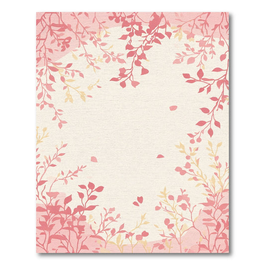 Soft Pink Floral Branches Sprigs Rug