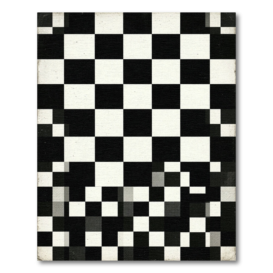 Monochromatic Checkered Grid Graphic Area Rug
