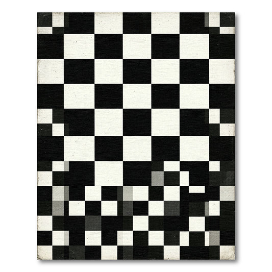 Monochromatic Checkered Grid Graphic Area Rug