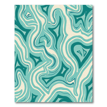 Aqua Teal Swirl Abstract Harmony Rug