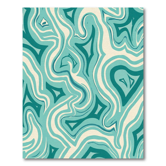 Aqua Teal Swirl Abstract Harmony Rug
