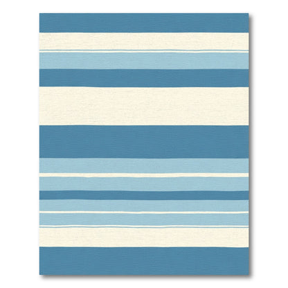 Coastal Blue Stripe Arrangement Rug