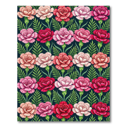 Pink Carnation Garden Full Bloom Rug