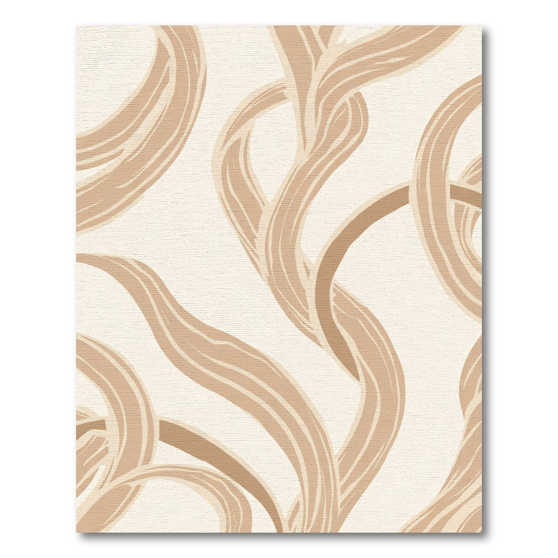 Neutral Swirl Ribbon Abstract Rug