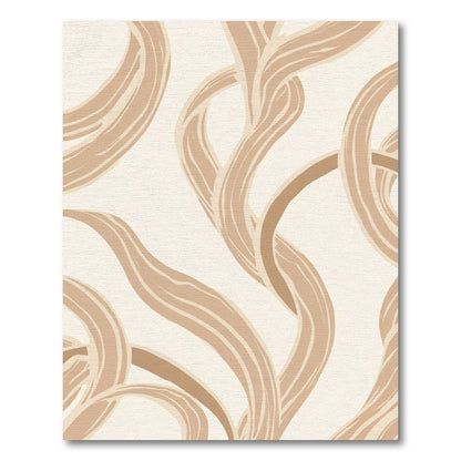 Neutral Swirl Ribbon Abstract Rug