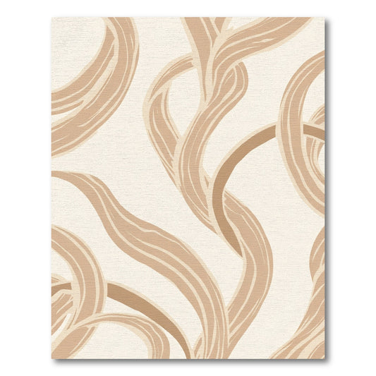 Neutral Swirl Ribbon Abstract Rug