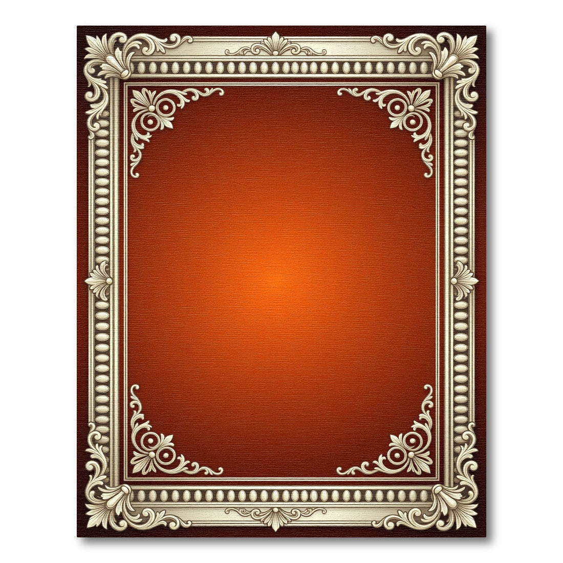 Ornate Gold Scrolling Border Rug