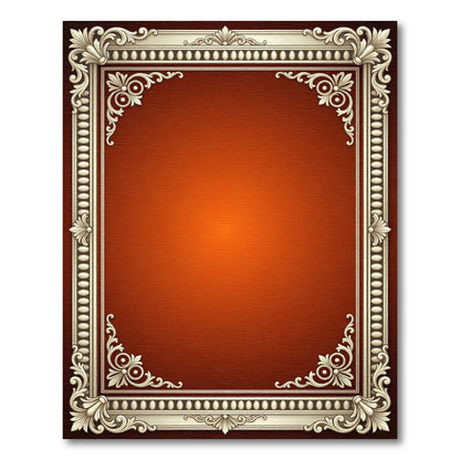 Ornate Gold Scrolling Border Rug