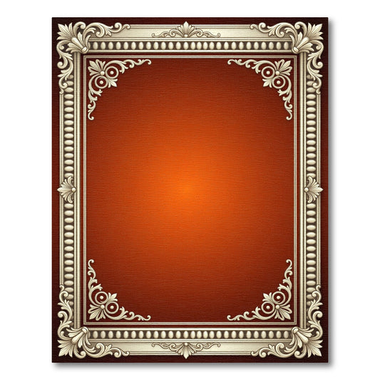 Ornate Gold Scrolling Border Rug