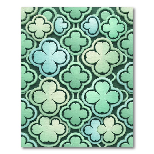 Dimensional Clover quatrefoil Mint Jade Rug
