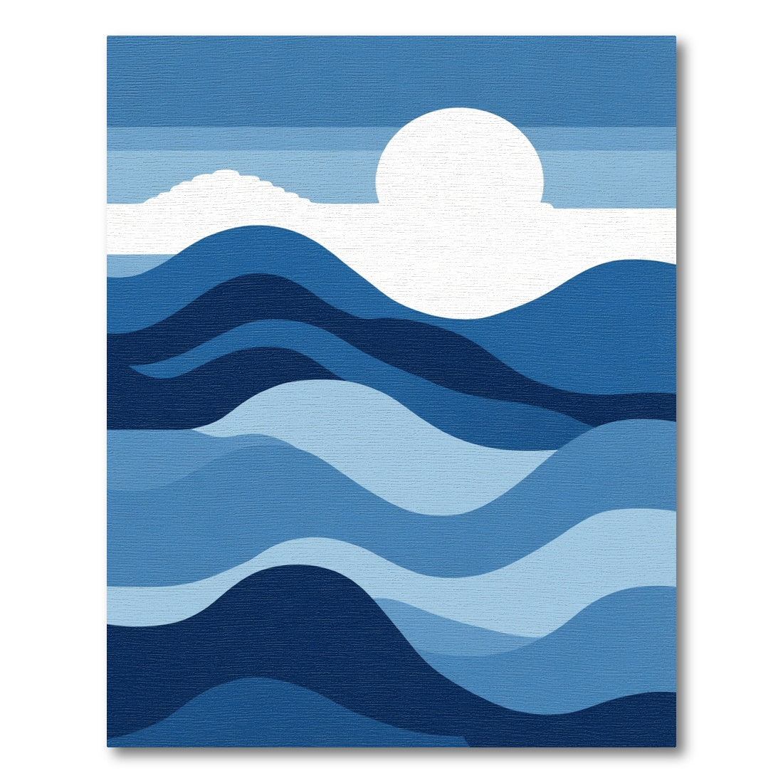 Deep Blue Ocean Waves Sunrise Rug