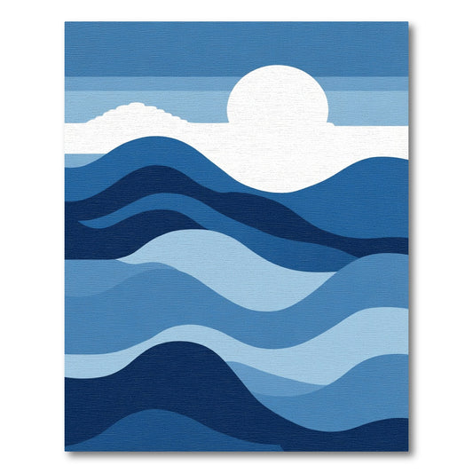 Deep Blue Ocean Waves Sunrise Rug