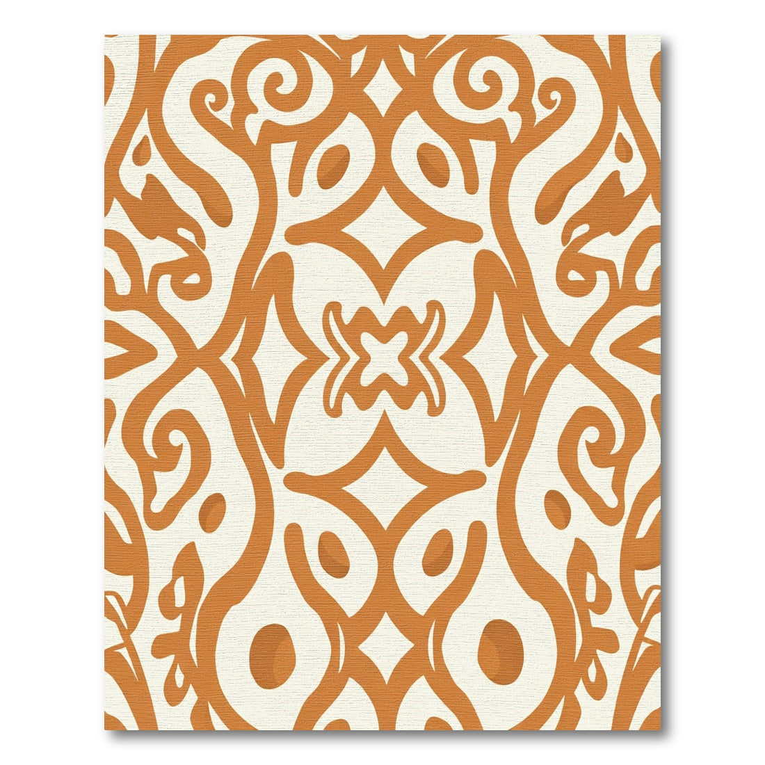 Terracotta Scrollwork Arabesque Layout Rug
