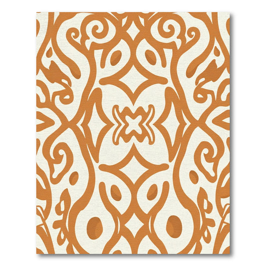 Terracotta Scrollwork Arabesque Layout Rug