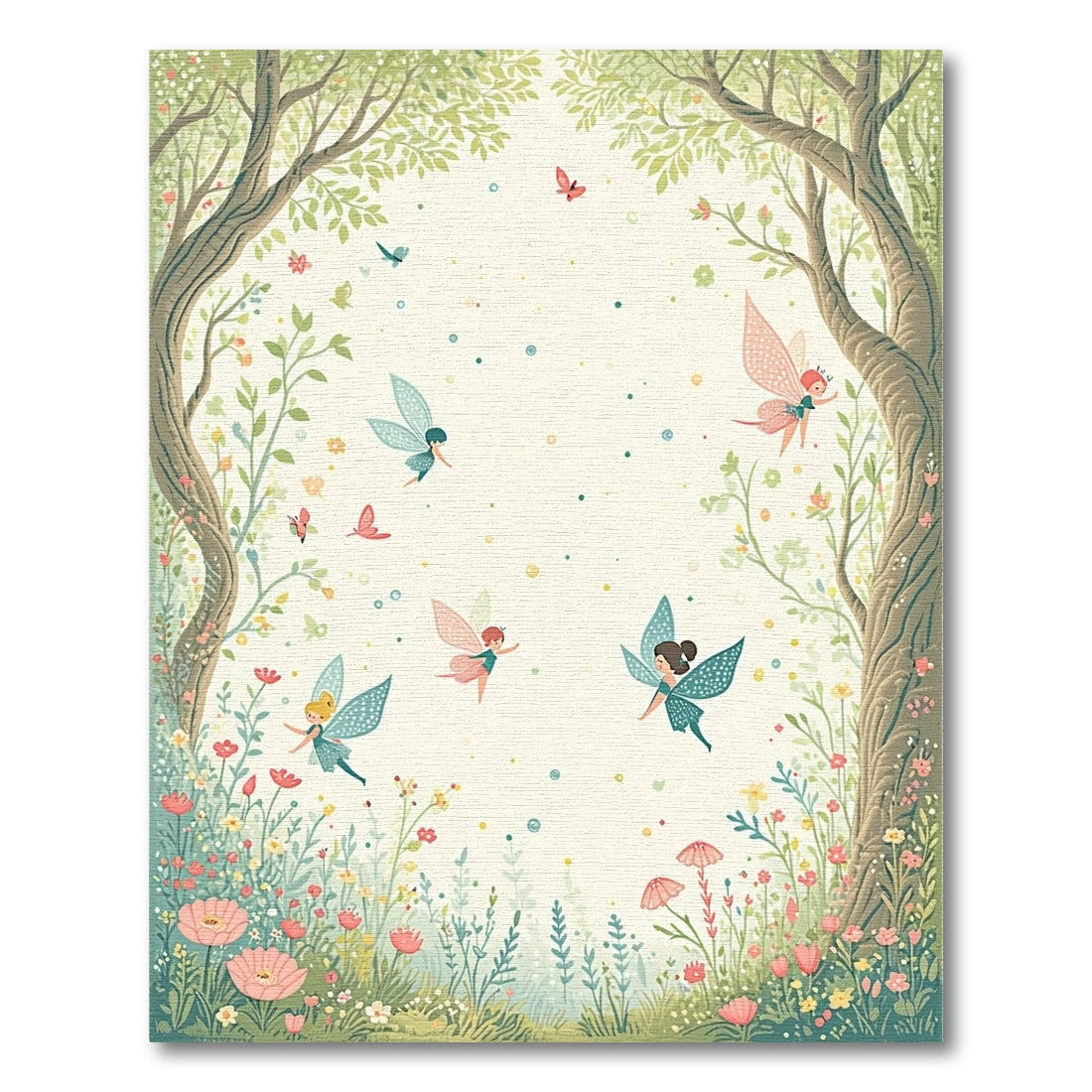 Whimsical Pastel Fairy Forest Rug