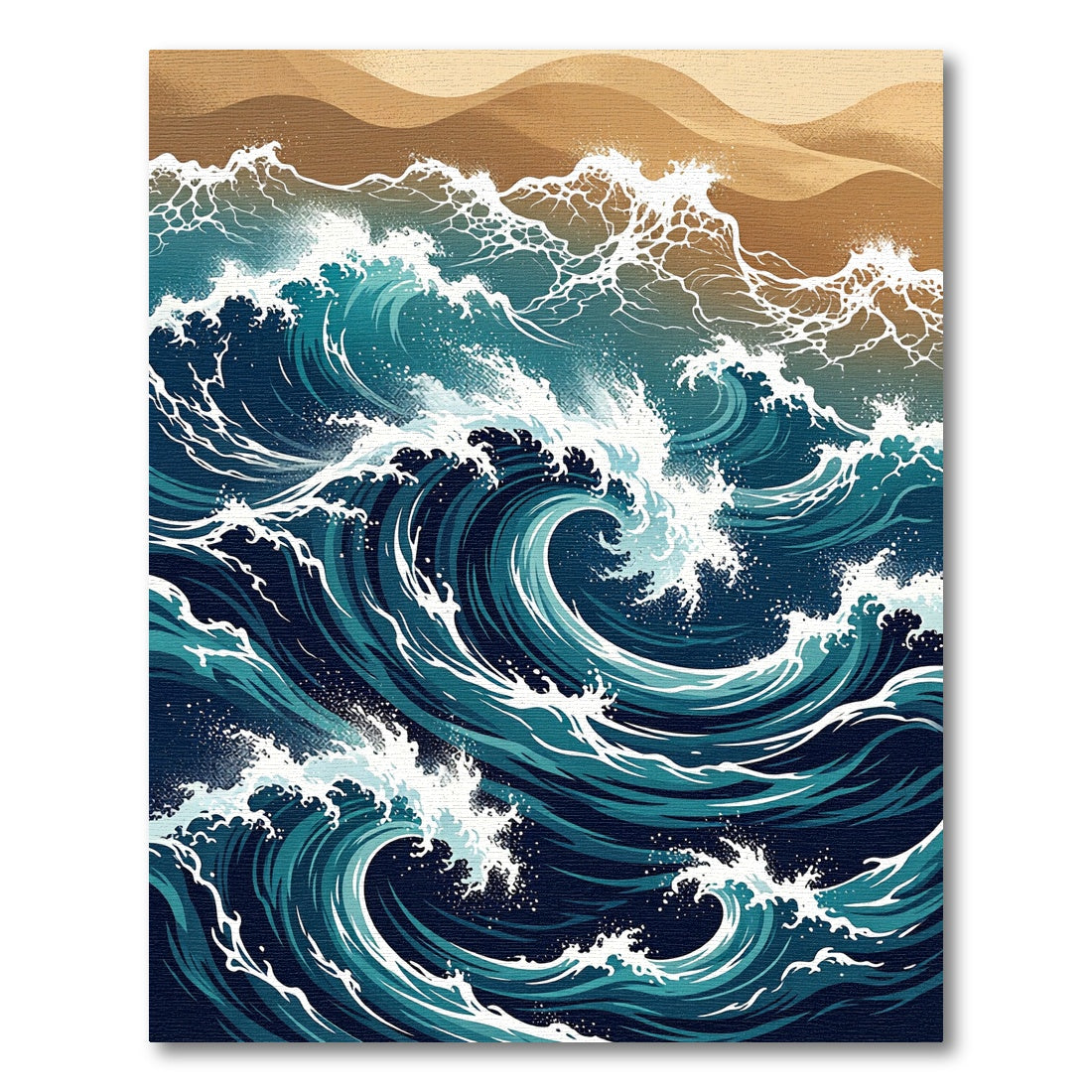 Dynamic Deep Ocean Tidal Wave Rug