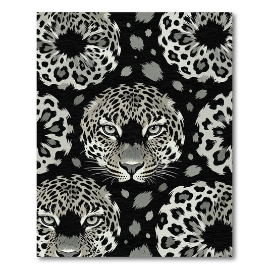 Monochromatic Leopard Spots Full Face Rug