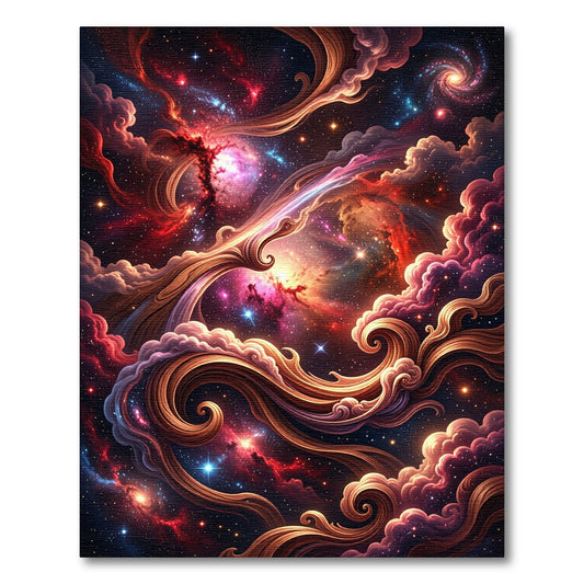 Cosmic Swirl Nebula Galaxy Rug