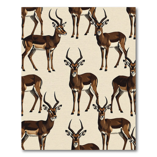 Earthy Brown Gazelle Animal Illustration Rug