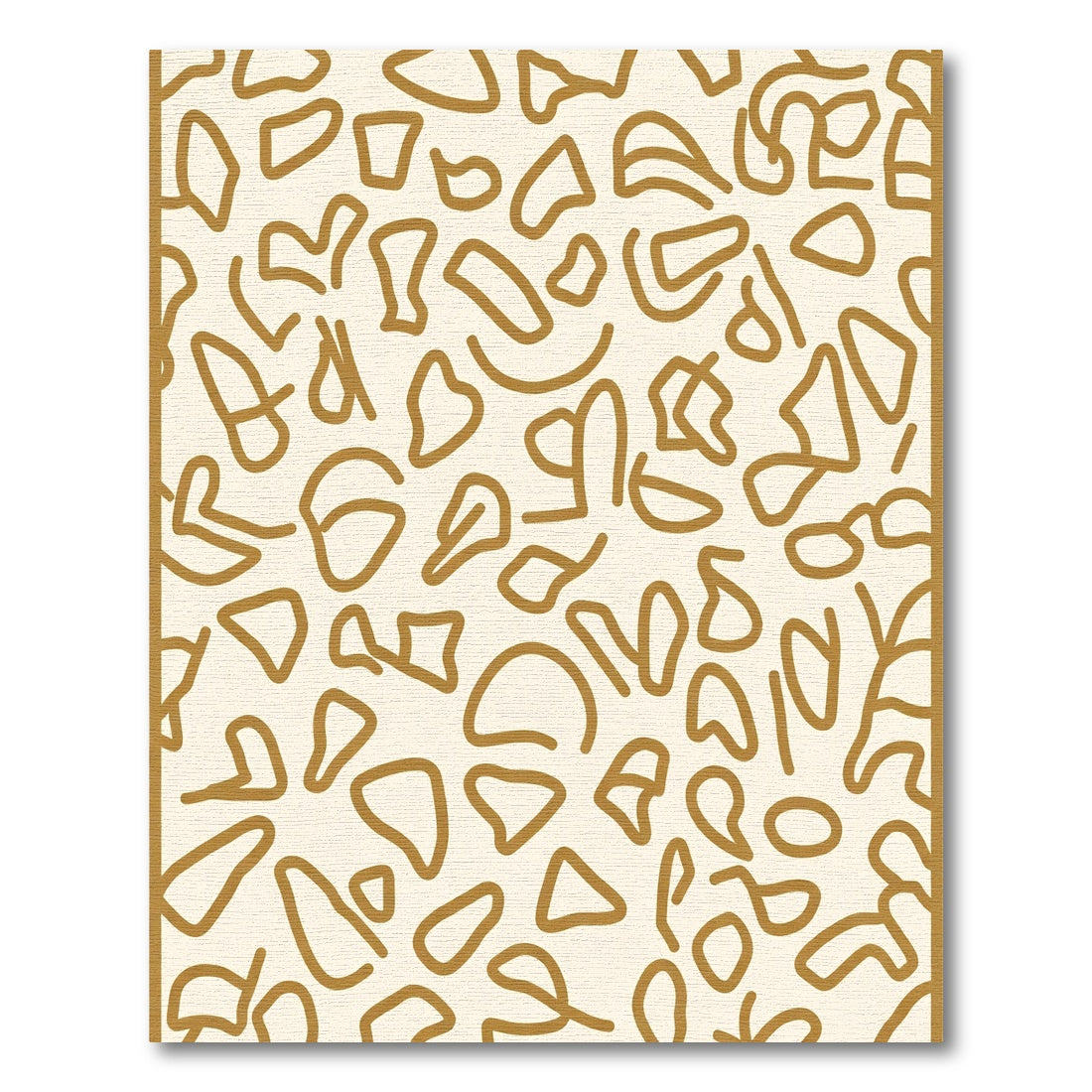 Abstract Ochre Organic Shapes Rug