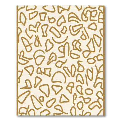Abstract Ochre Organic Shapes Rug