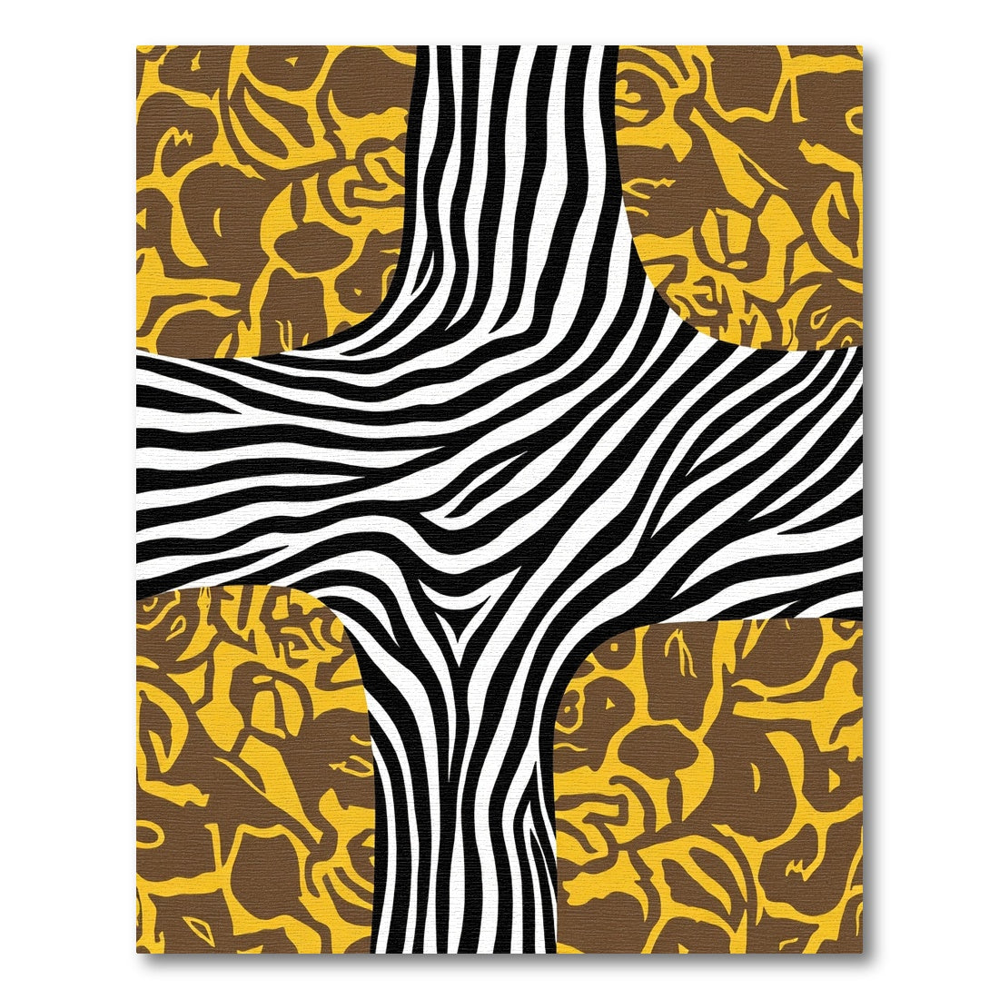 Zebra Stripe Yellow Abstract Wild Rug