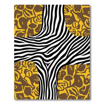 Zebra Stripe Yellow Abstract Wild Rug